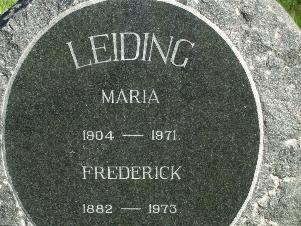 LEIDING Frederick 1882-1973 &amp; Maria 1904-1973