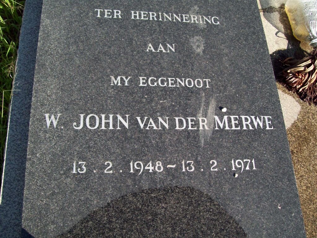 MERWE W. John, van der 1948-1971