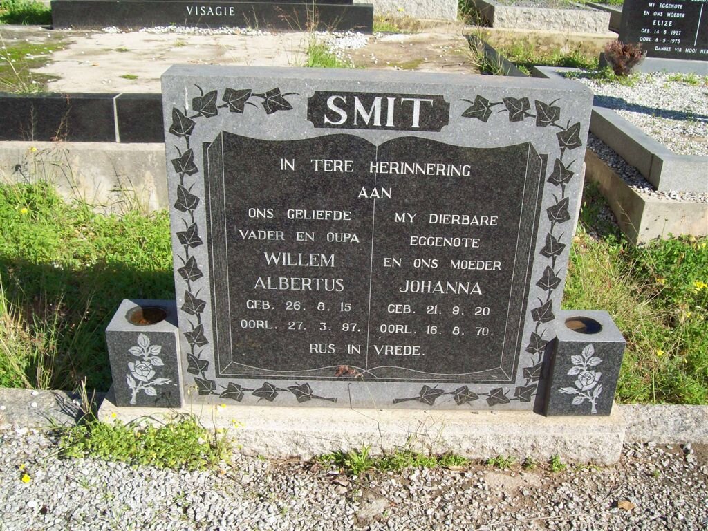 SMIT Willem Albertus 1915-1997 &amp; Johanna 1920-1970