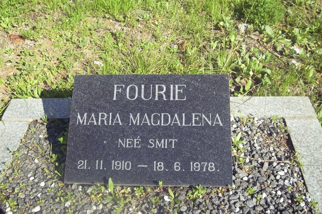 FOURIE Maria Magdalena nee SMIT 1910-1978