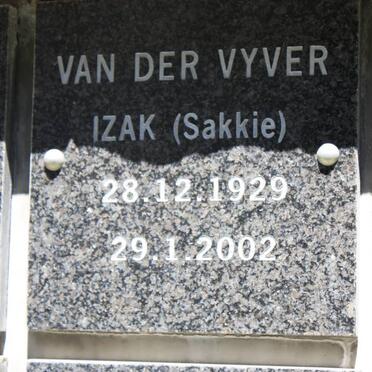 VYVER Izak, van der 1929-2002