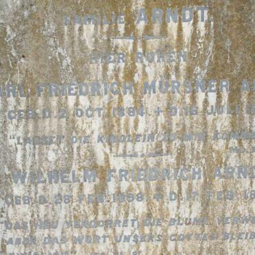 ARNDT Carl Friederich Mursner 1884-1886 :: ARNDT Wilhelm Friederich 1858-1892