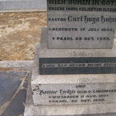 HAHN Carl Hugo 1846-1933 &amp; Annie V. LINSINGEN 1861-1938