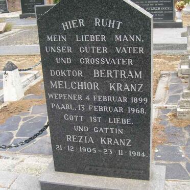 KRANZ Bertram Melchior 1899-1968 &amp; Rezia 1905-1984