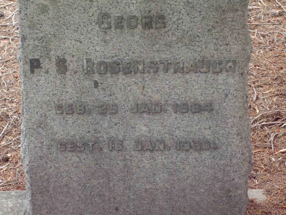 ROSENSTRAUCH Georg P.S. 1884-1980