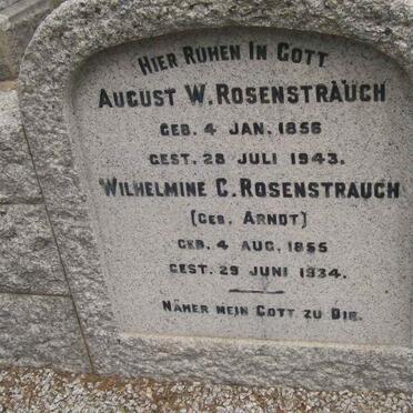 ROSENSTRAUCH August W. 1856-1943 &amp; Wilhemine C. ARNDT 1855-1934