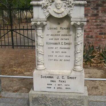 SMIDT Hermann H.G. 1869-1938 &amp; Susanna J.C. FICK 1874-1953