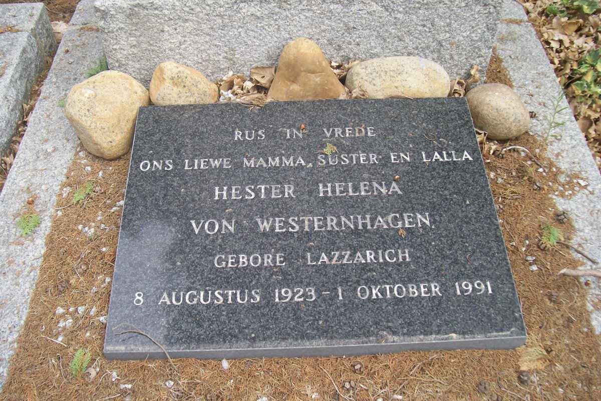 WESTERNHAGEN Hester Helena, von nee LAZZARICH 1923-1991