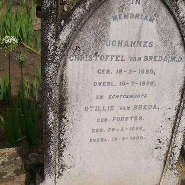 BREDA Johannes Christoffel, van 1850-1898 &amp; Otillie FORSTER 1856-1900