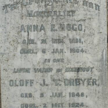 DREYER Oloff J. T. 1848-1924 &amp; Anna E. HUGO 1851-1904