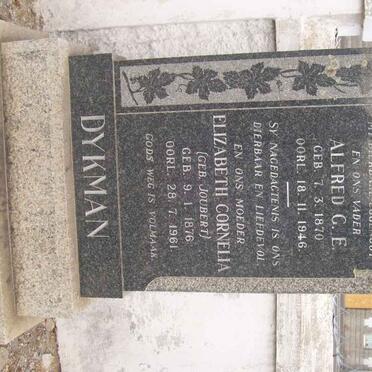 DYKMAN Alfred G.E. 1870-1946 &amp; Elizabeth Cornelia JOUBERT 1876-1961