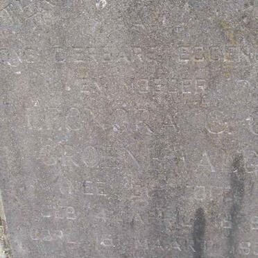 GROENEWALD Johan Andries 1870-1970 &amp; Leonora G.G. DU TOIT 1879-1936