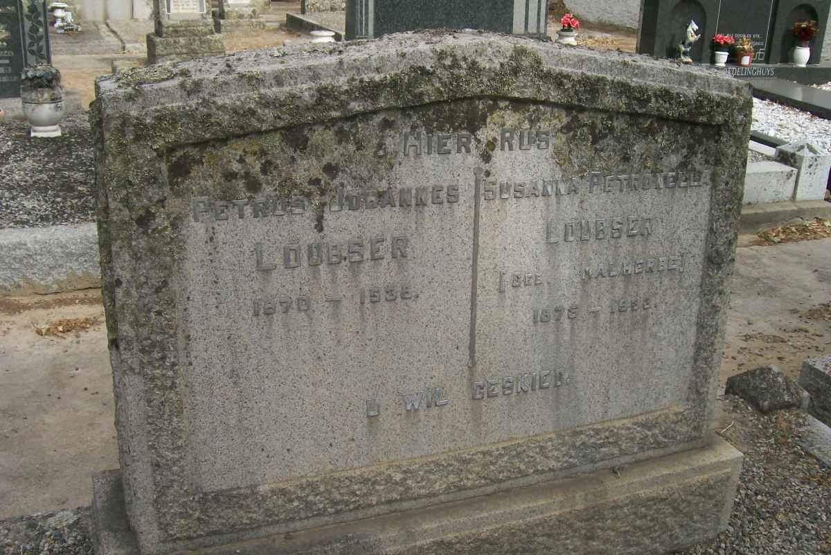 LOUBSER Petrus Johannes 1870-1936 &amp; Susanna Petronella MALHERBE 1875-1933