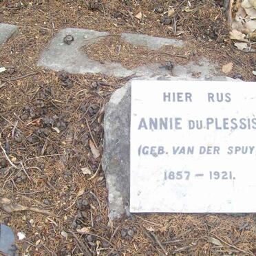 PLESSIS Annie, du nee VAN DER SPUY 1857-1921