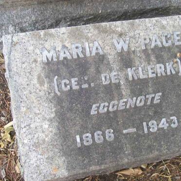 PAGE Maria W. nee DE KLERK 1866-1943