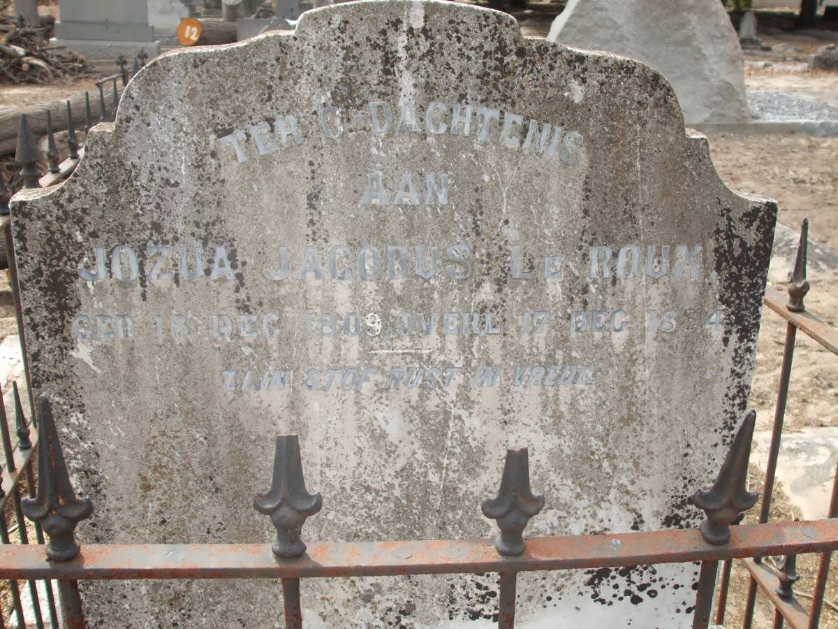 ROUX Jozua Jacobus, le 1809-1834