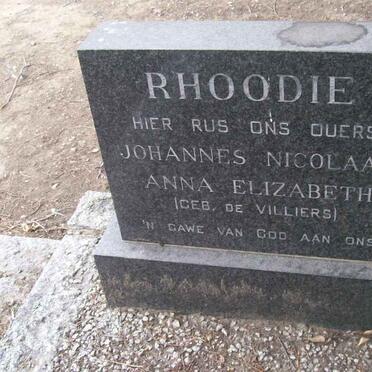 RHOODIE Johannes Nicolaas &amp; Anna Elizabeth DE VILLIERS