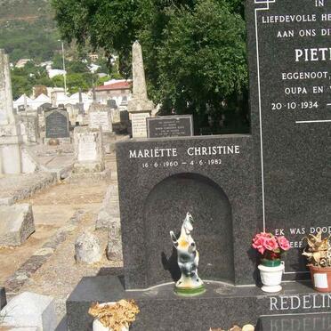 REDELINGHUYS Pieter 1934-1999 :: REDELINGHUYS Mariëtte Christine 1960-1982 :: REDLINGHUYS Sara Michéle 1963-2002