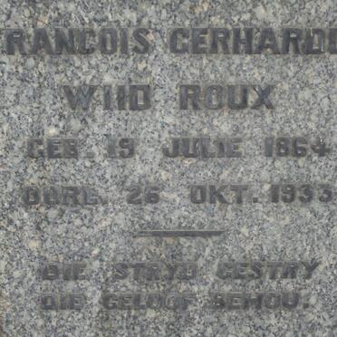 ROUX Francois Gerhardus Wiid 1864-1933