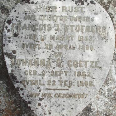 STOFBERG Francois J. 1853-1898 &amp; Johanna S. COETZÉ 1862-1906