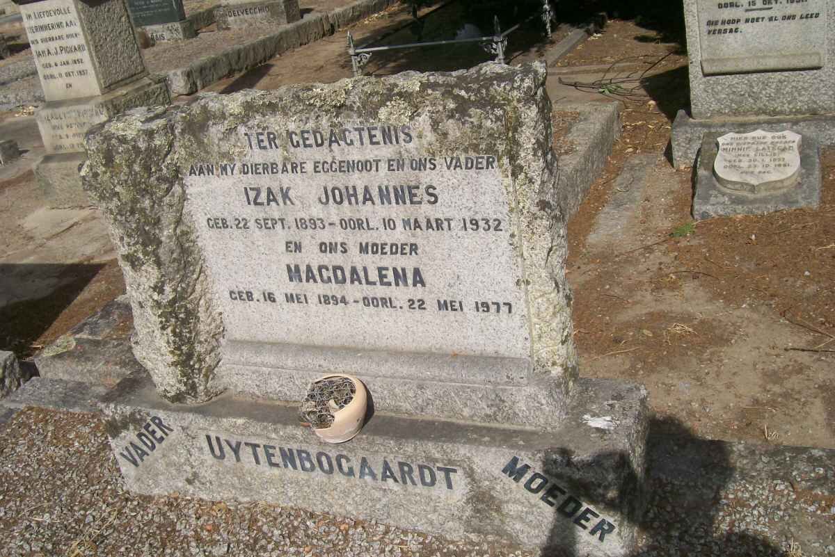UYTENBOGAARDT Izak Johannes 1893-1932 &amp; Magdalena 1894-1977