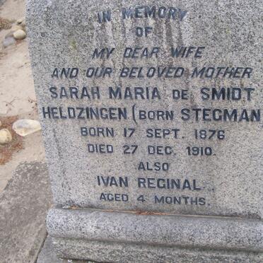 HELDZINGEN Sarah Maria de SMIDT nee STEGMAN 1876-1910