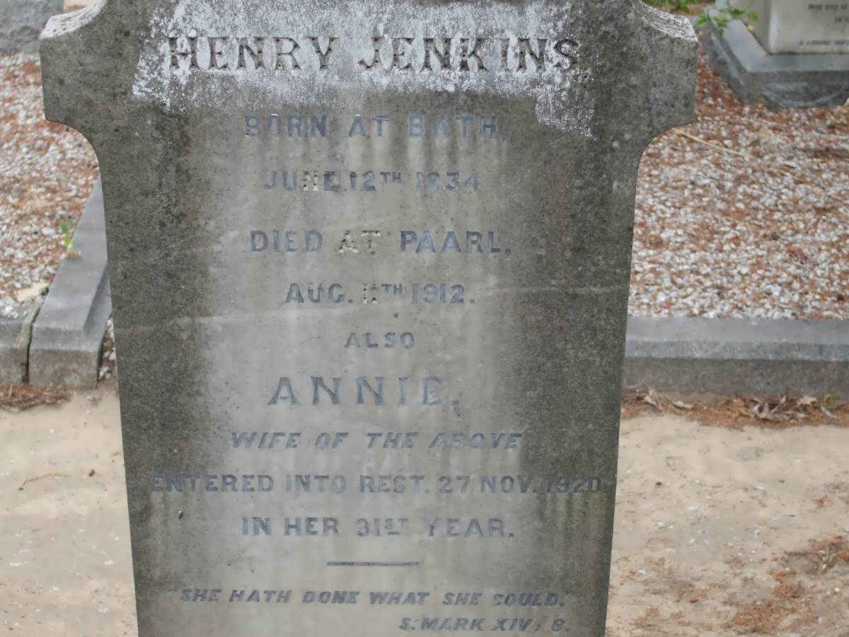JENKINS Henry 1834-1912 &amp; Annie -1920