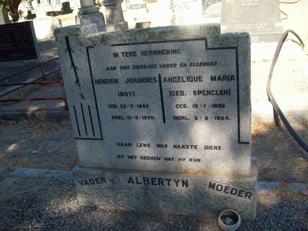 ALBERTYN Hendrik Johannes 1885-1955 &amp; Angelique Maria SPENGLER 1896-1984