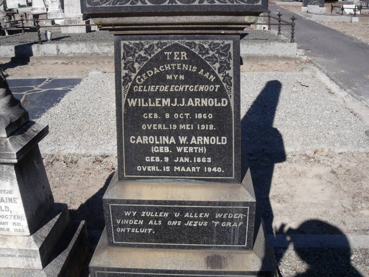 ARNOLD Willem J.J. 1860-1918 &amp; Carolina W. WERTH 1863-1940