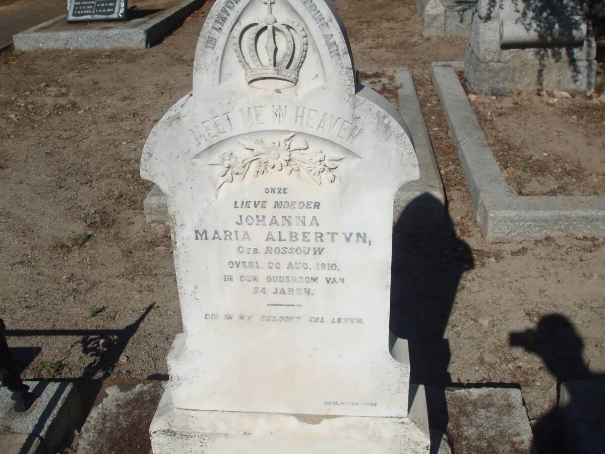ALBERTYN Maria nee ROSSOUW -1910