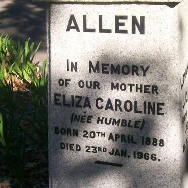 ALLEN Eliza Caroline nee HUMBLE 1888-1966