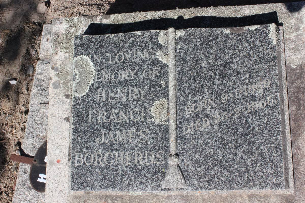 BORCHERDS Henry Francis James 1860-1955