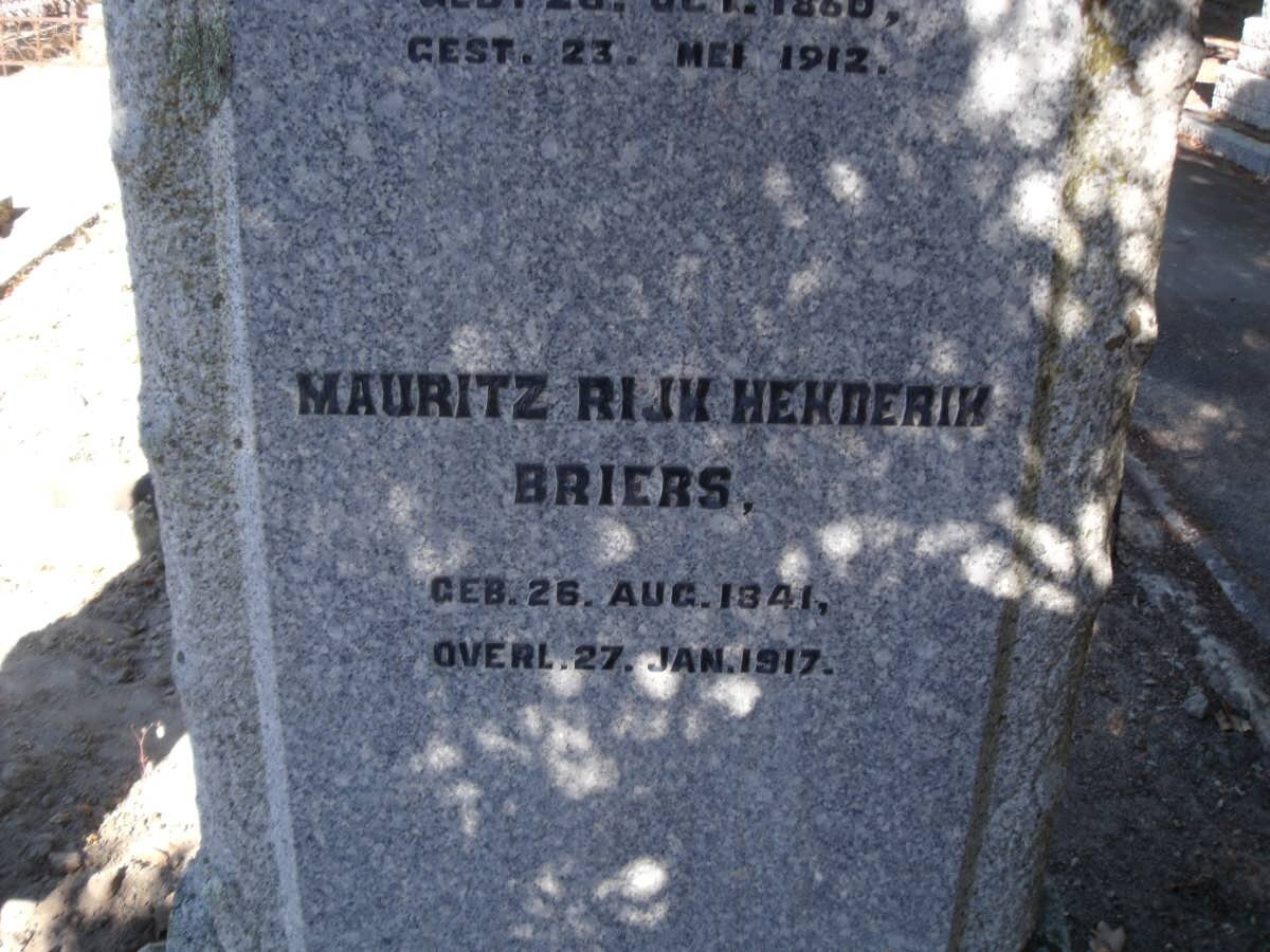 BRIERS Mauritz Rijk Henderik 1841-1917