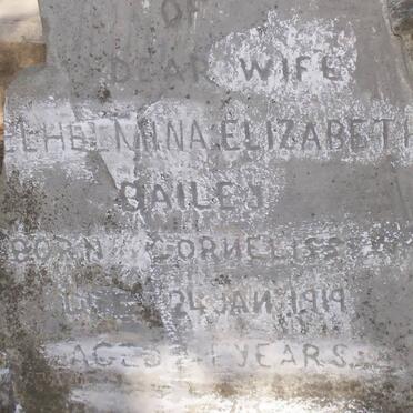 BAILEY Wilhelmina Elizabeth nee CORNELISSEN -1919 ::  ? 1907-192?