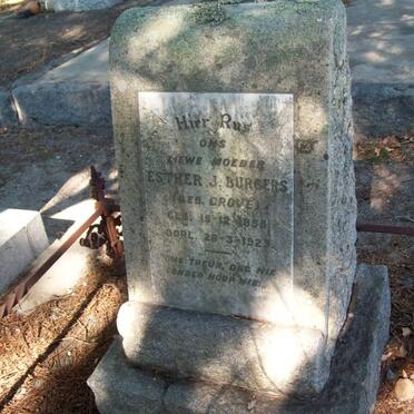 BURGERS Esther J. nee GROVE 1856-1923