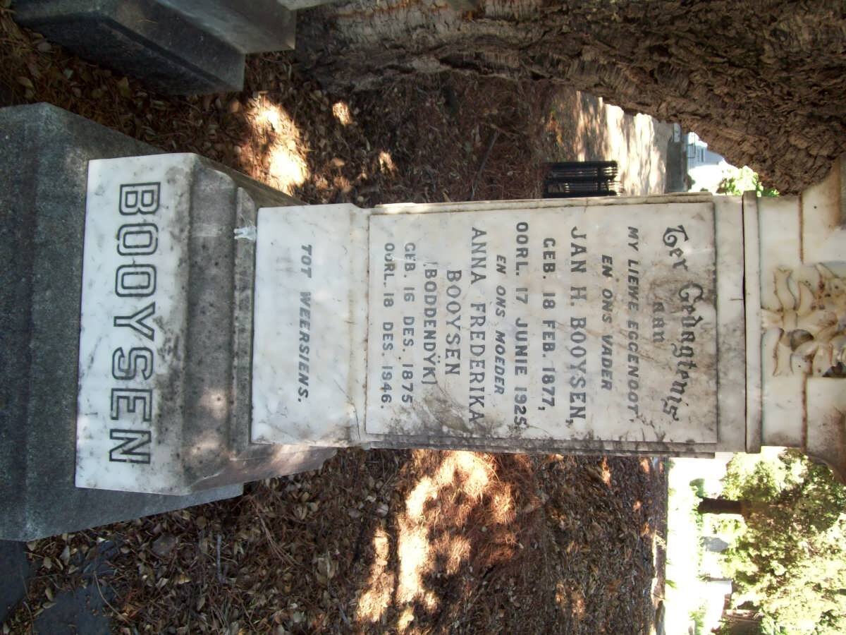 BOOYSEN Jan H. 1877-1925 &amp; Anna Frederika BODDENDYK 1875-1946