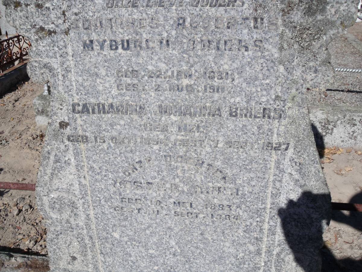 BRIERS Johannes Albertus Myburgh 1831-1911 &amp; Catharina Johanna NEL 1856-1927 :: BRIERS Este 1883-1884