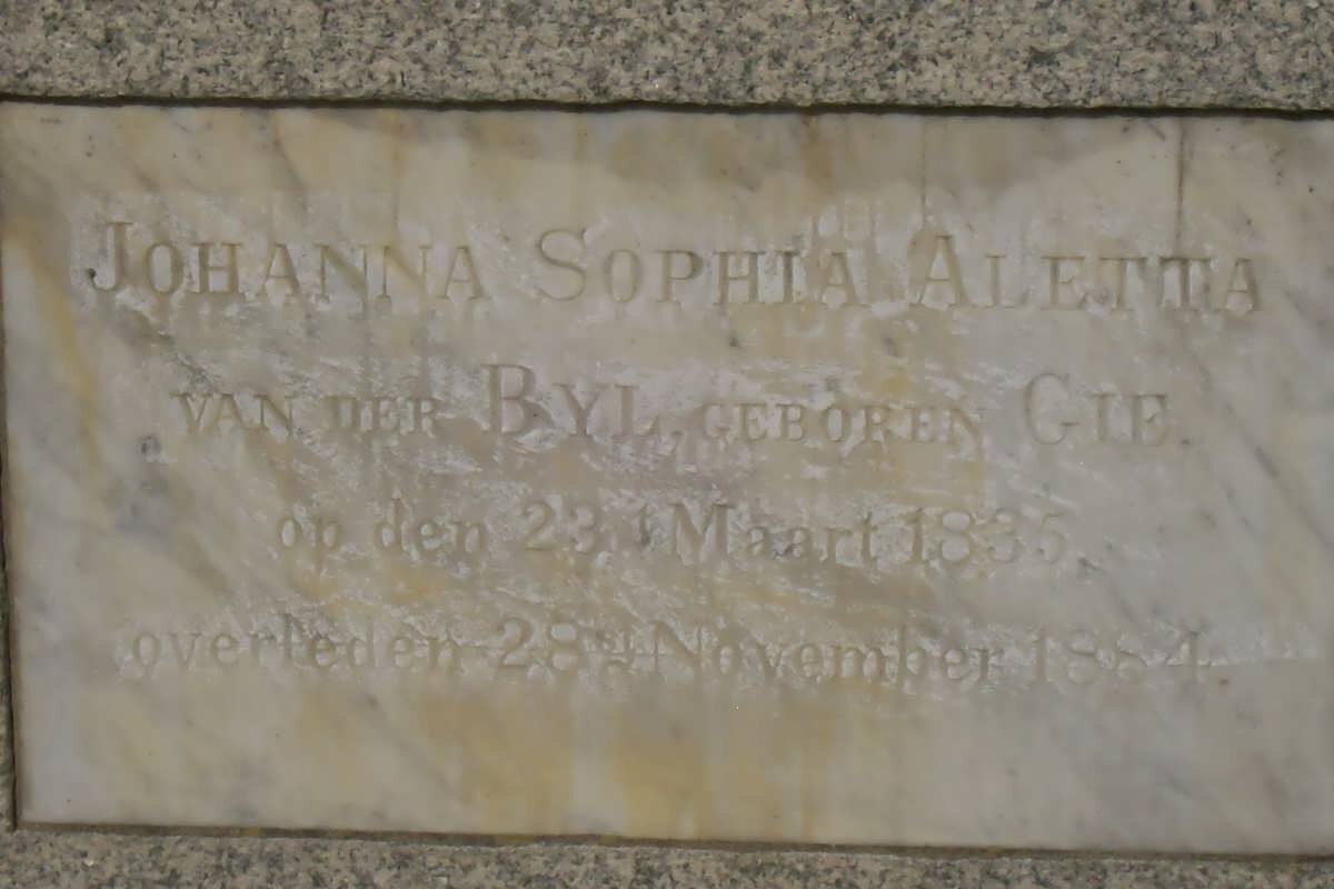 BYL Johanna Sophia Aletta, van der nee GIE 1836-1884