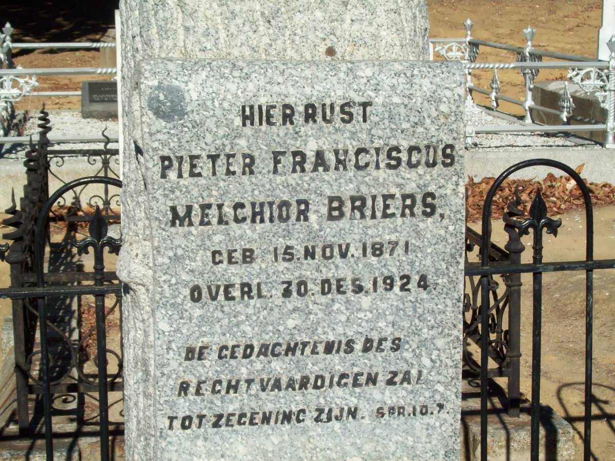 BRIERS Pieter Franciscus Melchior 1871-1924