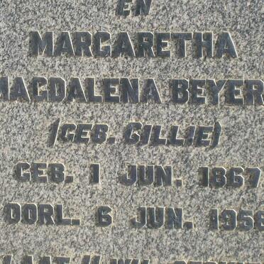 BEYERS Margaretha Magdalena nee CILLIE 1867-1958