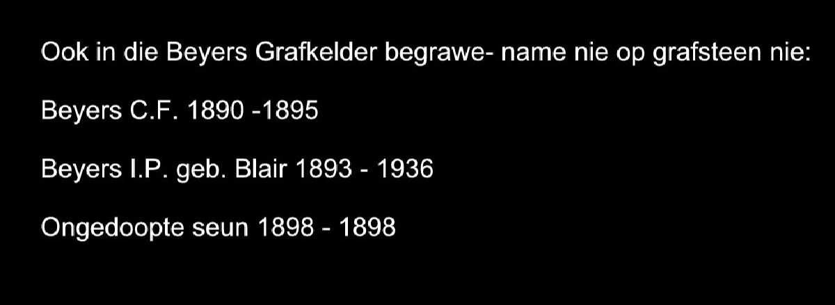 3. Names not on Tombstone