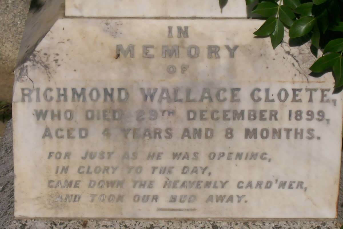 CLOETE Richmond Wallace -1899