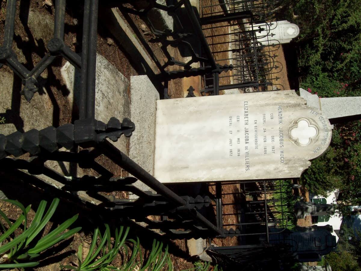 HUGO Hendrik Jacobus 1827-1886 &amp; Elizabeth Jacoba DE VILLIERS 1838-1872