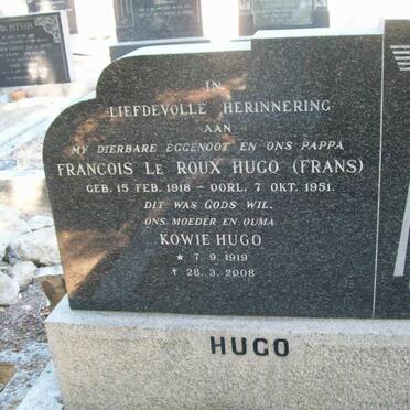HUGO Francois le Roux 1918-1951 &amp; Kowie 1919-2008