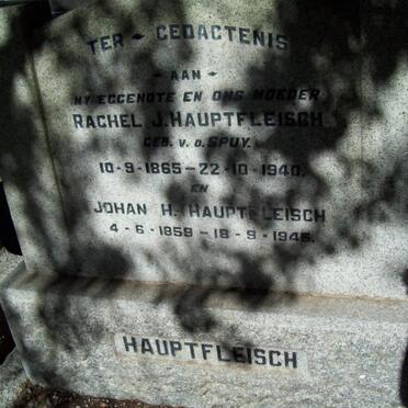 HAUPTFLEISCH Johan H. 1859-1945 &amp; Rachel J. V.D. SPUY 1865-1940 