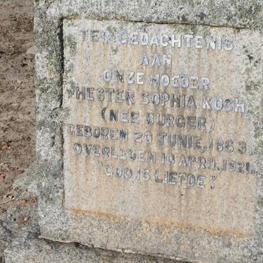 KOCH Hester Sophia nee BURGER 1863-1921