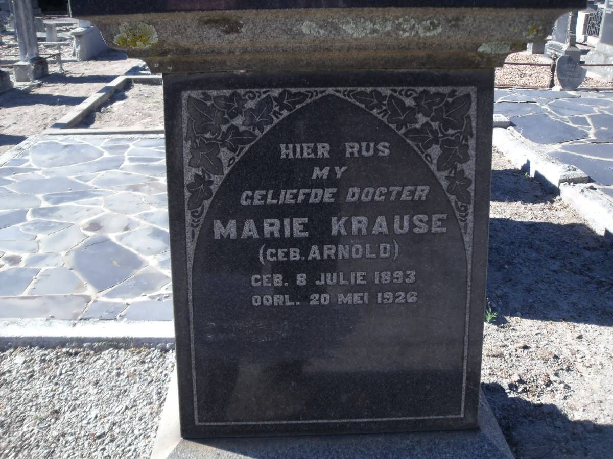 KRAUSE Marie nee ARNOLD 1893-1926