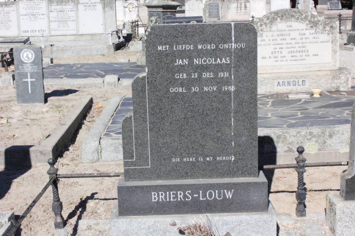 LOUW Jan Nicolaas, Briers 1931-1986