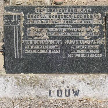 LOUW Engela Hendrina nee BRIERS 186?-19?2 :: LOUW Jan Nicolaas 1868-1945 :: LOUW Susanna Elizabeth nee DE VILLIERS 1875-1944