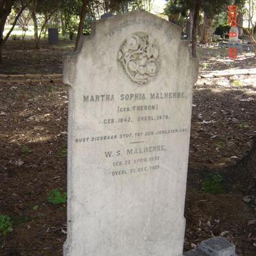 MALHERBE W.S. 1839-1909 &amp; Martha Sophia THERON 1842-1878